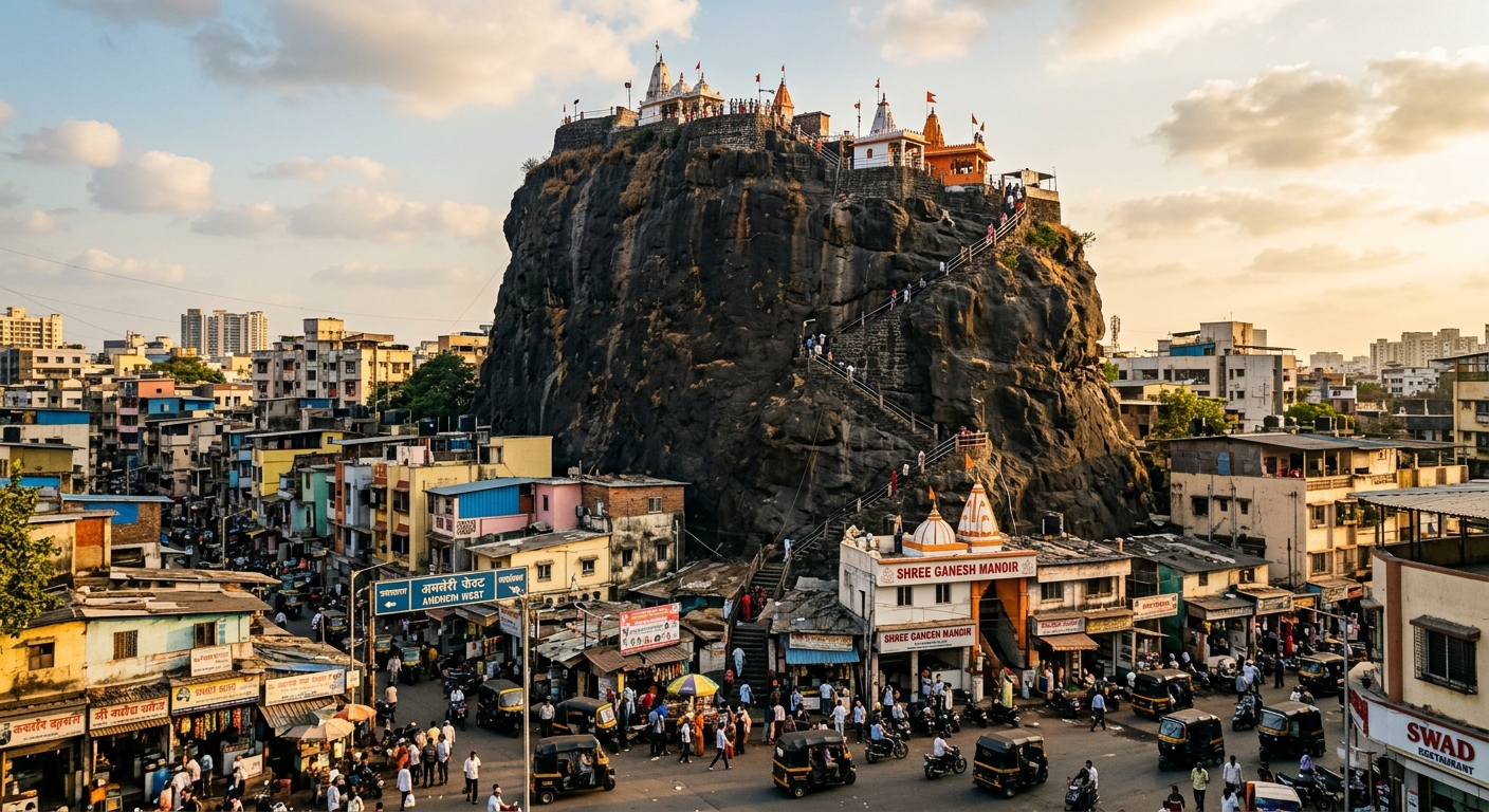 Gilbert Hill, a 66-million-year-old basalt rock monolith in Andheri, Mumbai.